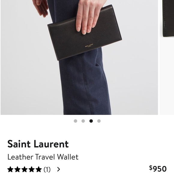 New Saint Laurent Black Leather Travel Wallet - Picture 7 of 8